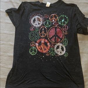 Black Peace Sign T-Shirt